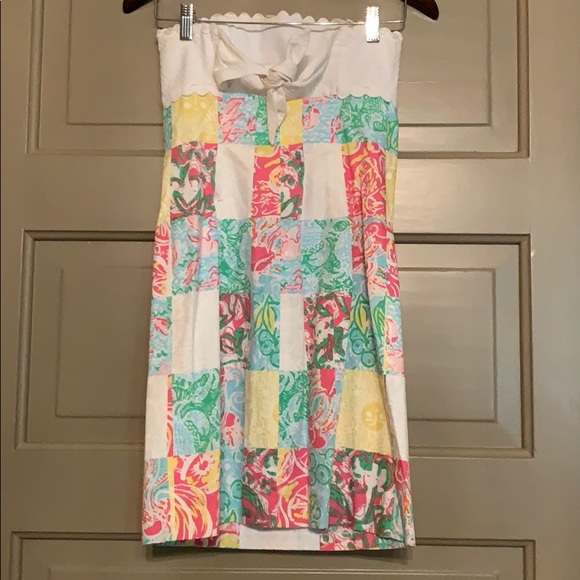 Lilly Pulitzer Franco Patchwork Strapless Dress - Picture 4 of 5